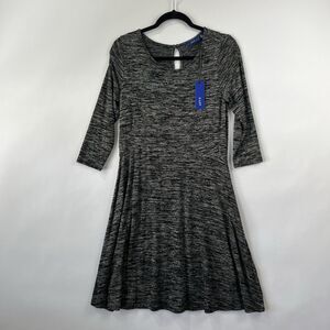 NWT APT. 9 Women’s Fit & Flare Dress Size M Soft Stretch Knit 3/4 Sleeve